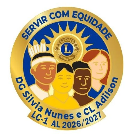 Pin oficial do Ano Leonístico 2026/2027 do Distrito LC-1